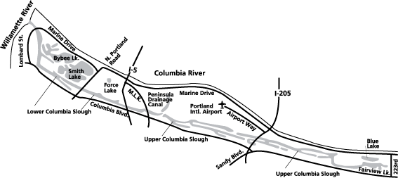 Columbia Slough map