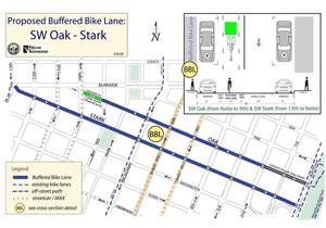 SW Stark & SW Oak Enhanced Bicycle Lane Corridor