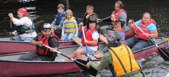 Aquifer Adventure participants paddle the Columbia Slough