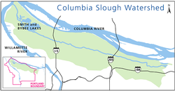 Columbia Slough watershed map